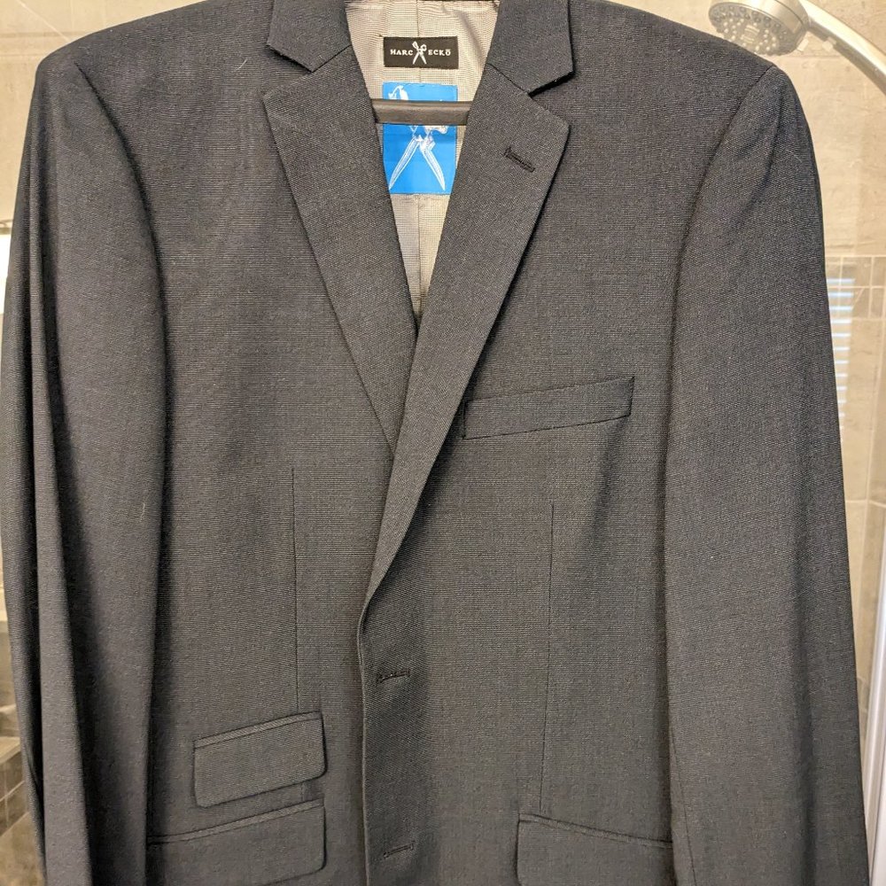 Marc Ecko Suit with Pants Navy/Charcoal Gray Size 40L